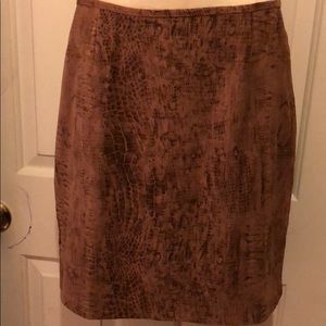 G-dresses Brown Snakeskin Like Print Skirt